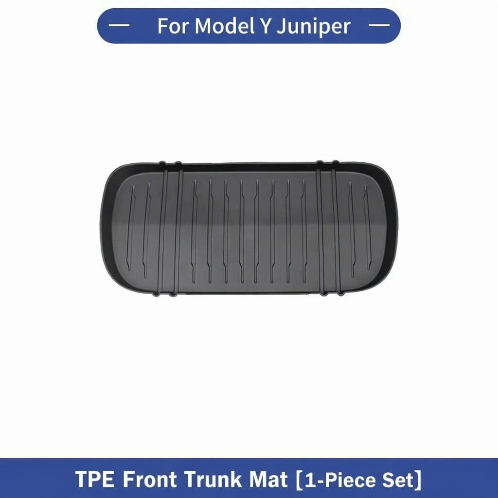 Tesla Model Y Juniper Front & Rear Trunk Mats – TPE Injection-Molded, Waterproof, Scratch-Resistant (Including Lower Trunk Mat)