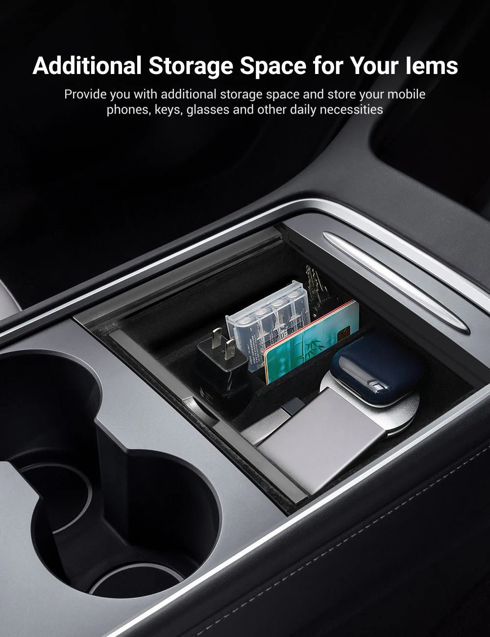 Center Front Storage Box for Model Y Juniper & Model 3 Highland | RidgeMod